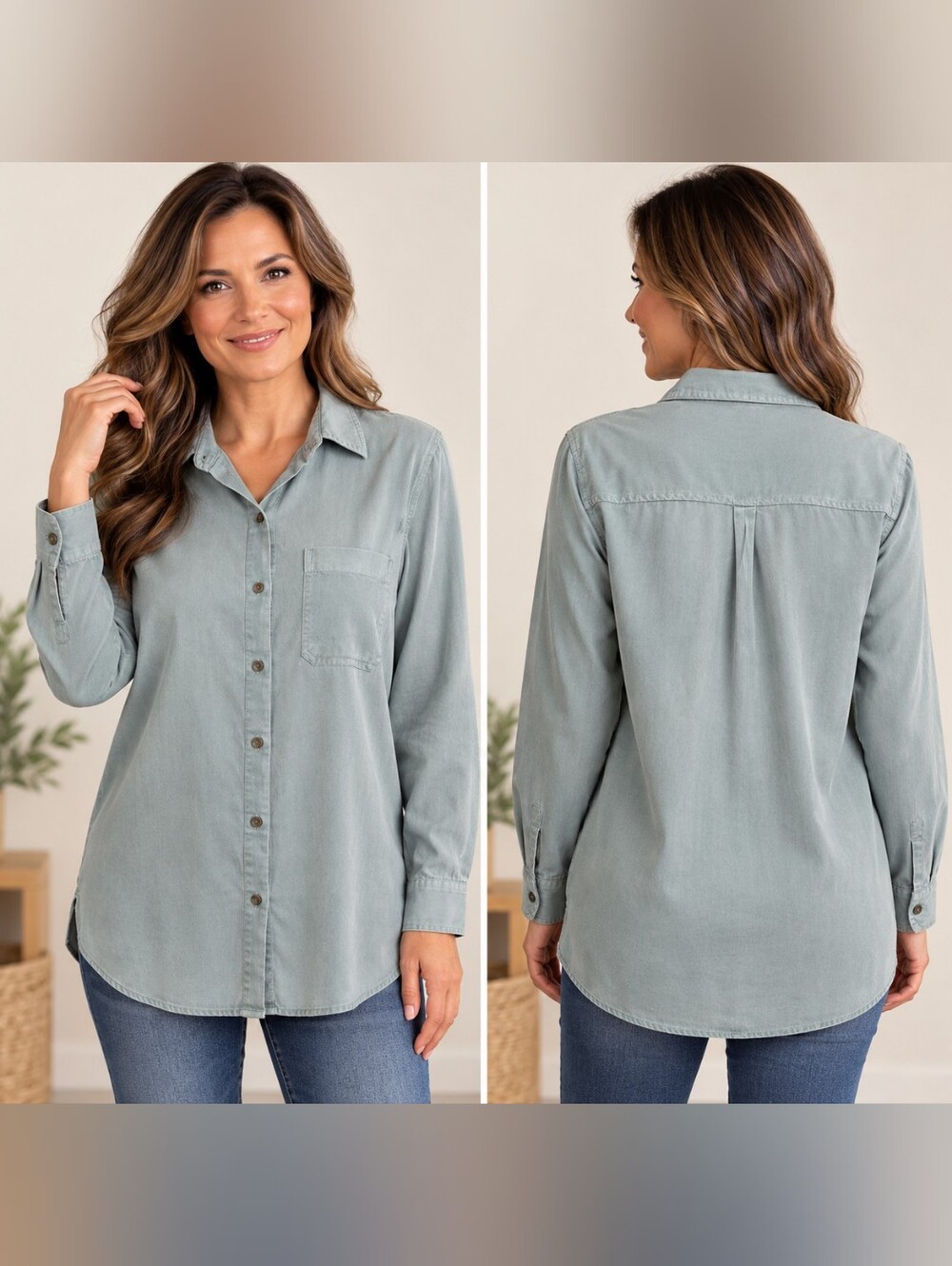OLD NAVY | ✨ ⚓ Soft Olive 🫒 Green Long Sleeve Shirt | NWT ✨ size S